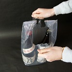 【ポリ袋】一升瓶2本用手提げ袋(セフティジョイント)