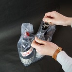 サンプル【ポリ袋】一升瓶2本用手提げ袋(セフティジョイント)