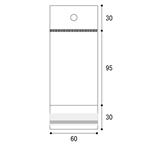 【OPPヘッダー付袋】60×(30+95)+30mm(1000枚)