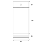 【OPPヘッダー付袋】80×(30+130)+30mm (1000枚)