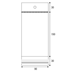 【OPPヘッダー付袋】90×(30+150)+30mm (1000枚)