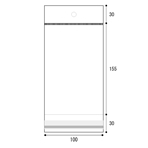 【OPPヘッダー付袋】100×(30+155)+30mm (1000枚)