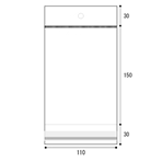 【OPPヘッダー付袋】110×(30+150)+30mm (1000枚)