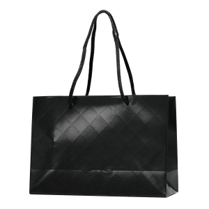 【紙袋】ステッチバッグ26(黒)　260×90×180mm〈5枚入り〉