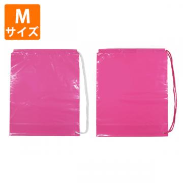 【ポリ袋】ショルダーバッグ(ピンク)Mサイズ400×500mm【特価品】