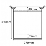 サンプル【ポリ袋】巾着袋Mサイズ(光沢あり)270×330mm 透明