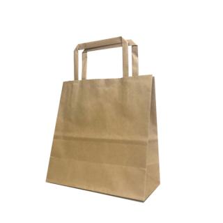 【紙袋】既製品手提袋 平紐 180×80×180mm 茶(500枚入) F9G02935