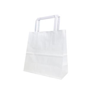 【紙袋】既製品手提袋 平紐 180×80×180mm 白(500枚入) F9G02937