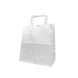 【紙袋】既製品手提袋 平紐 220×120×250mm 白(400枚入) F1G07544