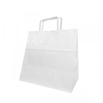 【紙袋】既製品手提袋 平紐 260×160×260mm 白(200枚入) F3G11656