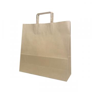 【紙袋】既製品手提袋 平紐 320×115×320mm 茶(200枚入) F4G22184