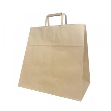 【紙袋】既製品手提袋 平紐 320×220×320mm 茶(200枚入) F4G22186
