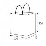 【紙袋】紙袋220×110×320mmPP貼り Sサイズ (白)