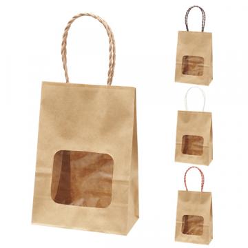 【紙袋】 ウィンドウミニバッグ 茶無地  110×60×160(mm)(100枚入)