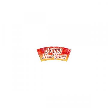 【シール】季節菓子シール ハッピーニューイヤー 70×30mm LX550 (300枚入り)