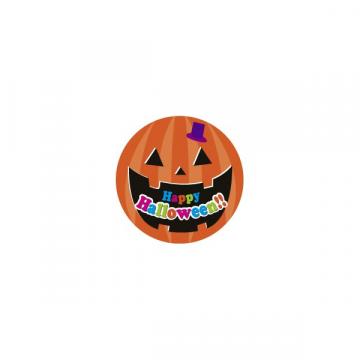 【シール】季節菓子シール ハロウィン カボチャ マル 25×25mm LX469 (300枚入り)