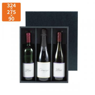 【化粧箱】K-940 シャンパン・ワイン兼用3本箱 324×275×90mm (50枚入)