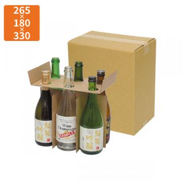 【化粧箱】K-1064B 和洋酒兼用6本  お値打ち宅配箱 265×180×330mm (25枚入)