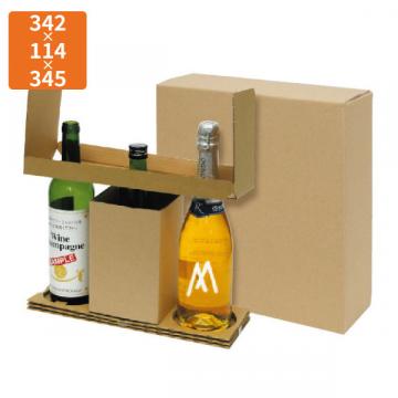 【化粧箱】K-1287 和洋酒兼用3本  お値打ち宅配箱 342×114×345mm (50枚入)