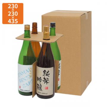 【化粧箱】K-1301 一升瓶4本  お値打ち宅配箱 230×230×435mm (20枚入)