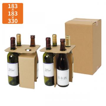 【化粧箱】K-1349 和洋酒兼用4本  お値打ち宅配箱 183×183×330mm (40枚入)