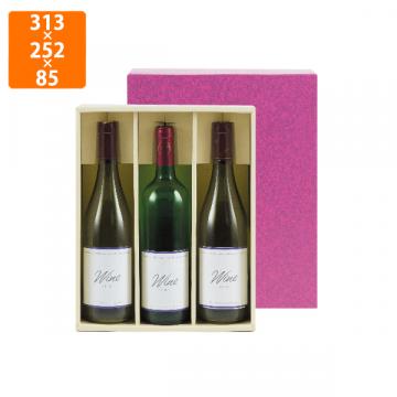 【化粧箱】K-7B レギュラーワイン箱  3本入 313×252×85mm (50枚入)
