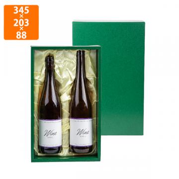 【化粧箱】K-116 ワイン ロング兼用2本布クリーム 345×203×88mm (50枚入)