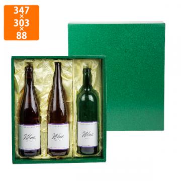 【化粧箱】K-125 ワイン ロング兼用3本布クリーム 347×303×88mm (50枚入)