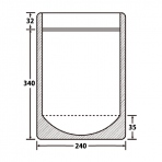 【チャック付袋】アルミスタンドパック(AL-24) 240×(32+340)mm