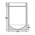 【チャック付袋】アルミスタンドパック(AL-14) 140×(32+200)mm