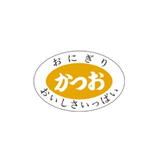 【シール】惣菜シール おにぎり かつお 30×20mm LA178 (1000枚入り)