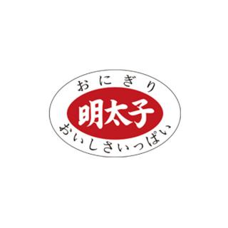 【シール】惣菜シール おにぎり 明太子 30×20mm LA184 (1000枚入り)