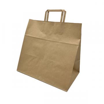 【紙袋】既製品手提袋 平紐 260×160×260mm 茶 F3G11655