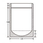 【チャック付袋】ハイバリアスタンドパック(LG BP-12) 120×(30+180)mm