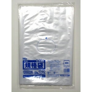 【ポリ袋】規格袋<LDPE 30μ>12号  JS-12 230×340mm(100枚入り)