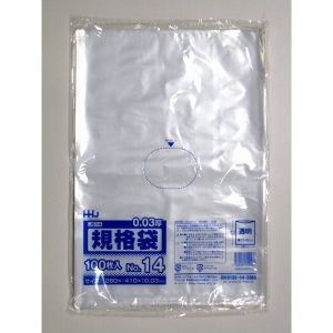 【ポリ袋】規格袋<LDPE 30μ>14号  JS-14 280×410mm(100枚入り)