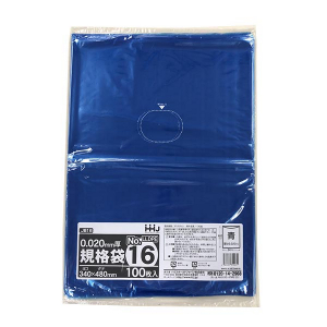 【ポリ袋】規格袋<LDPE 20μ>青16号  JB-16 340×480mm(100枚入)