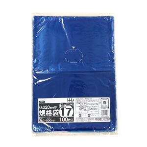 【ポリ袋】規格袋<LDPE 20μ>青17号  JB-17 360×500mm(100枚入)