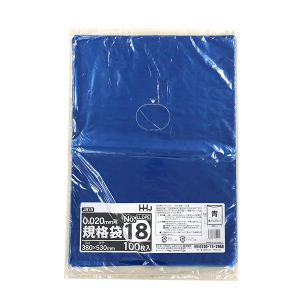 【ポリ袋】規格袋<LDPE 20μ>青18号  JB-18 380×530mm(100枚入)