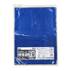 【ポリ袋】規格袋<LDPE 20μ>青19号  JB-19 400×550mm(100枚入)