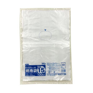 【ポリ袋】規格袋<LDPE 25μ>15号  JM-15 300×450mm(100枚入)