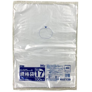 【ポリ袋】規格袋<LDPE 25μ>17号  JM-17 360×500mm(100枚入)