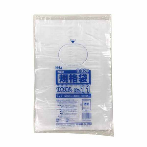 【ポリ袋】規格袋<LDPE 20μ>11号  JT-11 200×300mm(100枚入)