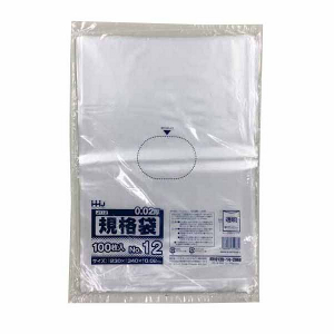 【ポリ袋】規格袋<LDPE 20μ>12号  JT-12 230×340mm(100枚入)