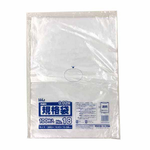 【ポリ袋】規格袋<LDPE 20μ>18号  JT-18 380×530mm(100枚入)