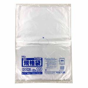 【ポリ袋】規格袋<LDPE 20μ>19号  JT-19 400×550mm(100枚入)