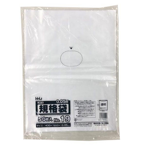 【ポリ袋】規格袋<LDPE 50μ>19号  JW-19 400×550mm(50枚入)