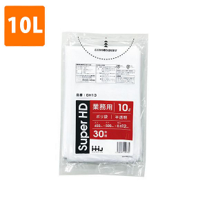 【ポリ袋】 10Lゴミ袋(厚み0.012・半透明) GH-13  <30枚入り>