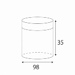 【クリアケース】 クリスタルボックス 円柱 98浅 Φ98×35 (10枚入)